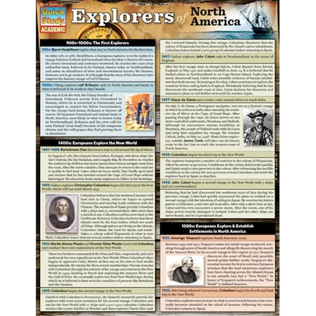 Barcharts Explorers Of North America Quickstudy Easel 9781423216445